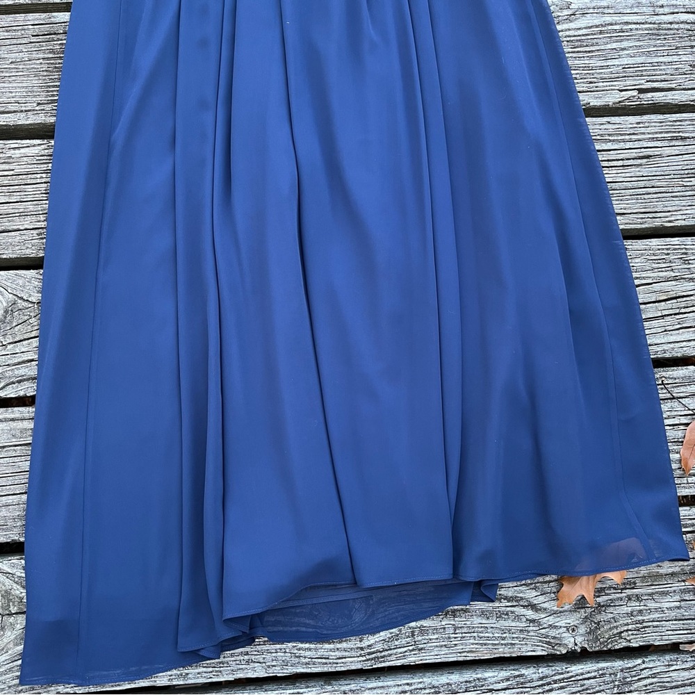 BILL LEVKOFF | One Shoulder Navy Bridesmaid’s Gown - Picture 8 of 9